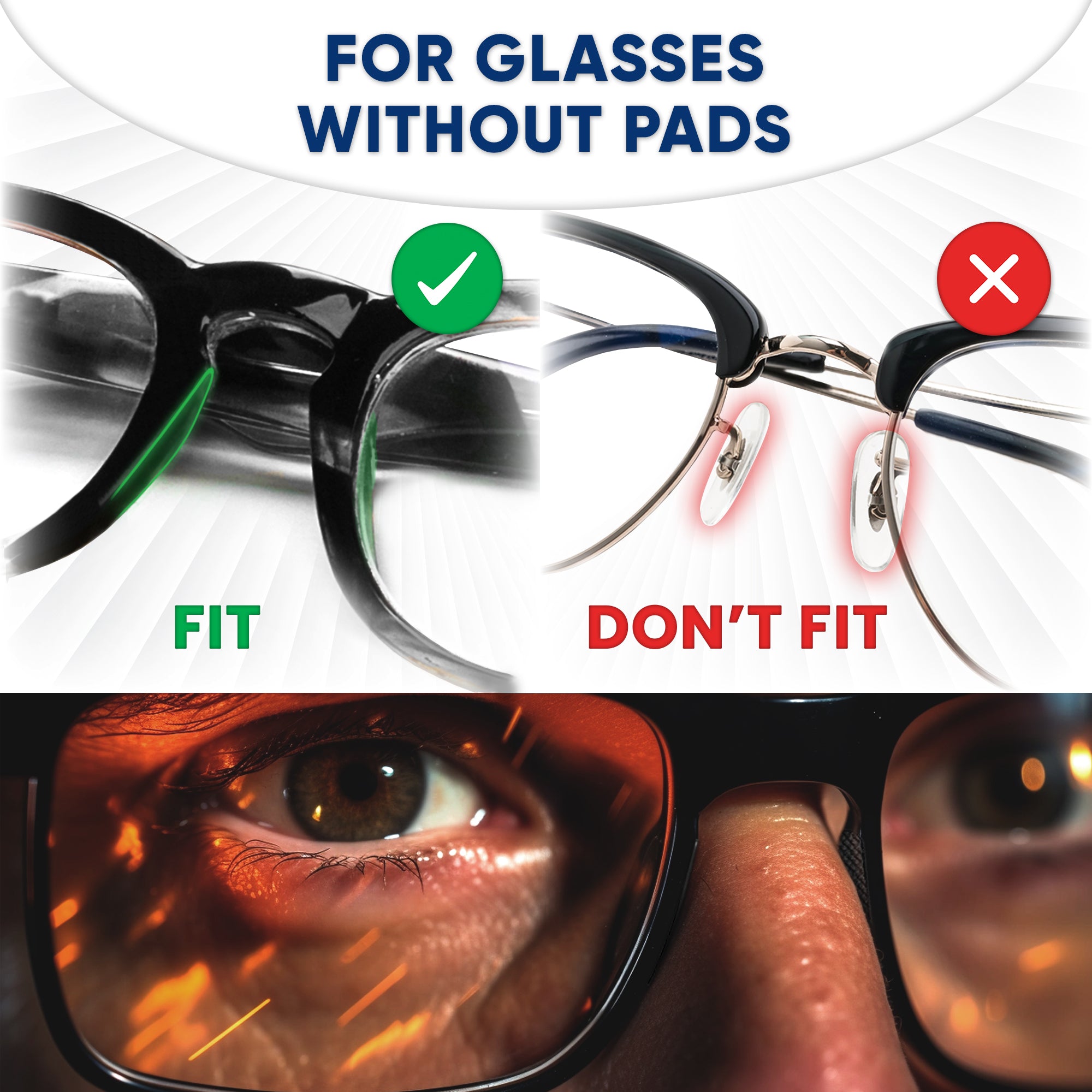 Eyeglass Nose Pads Grips- Adhesive Glasses Nose Grip Non Slip