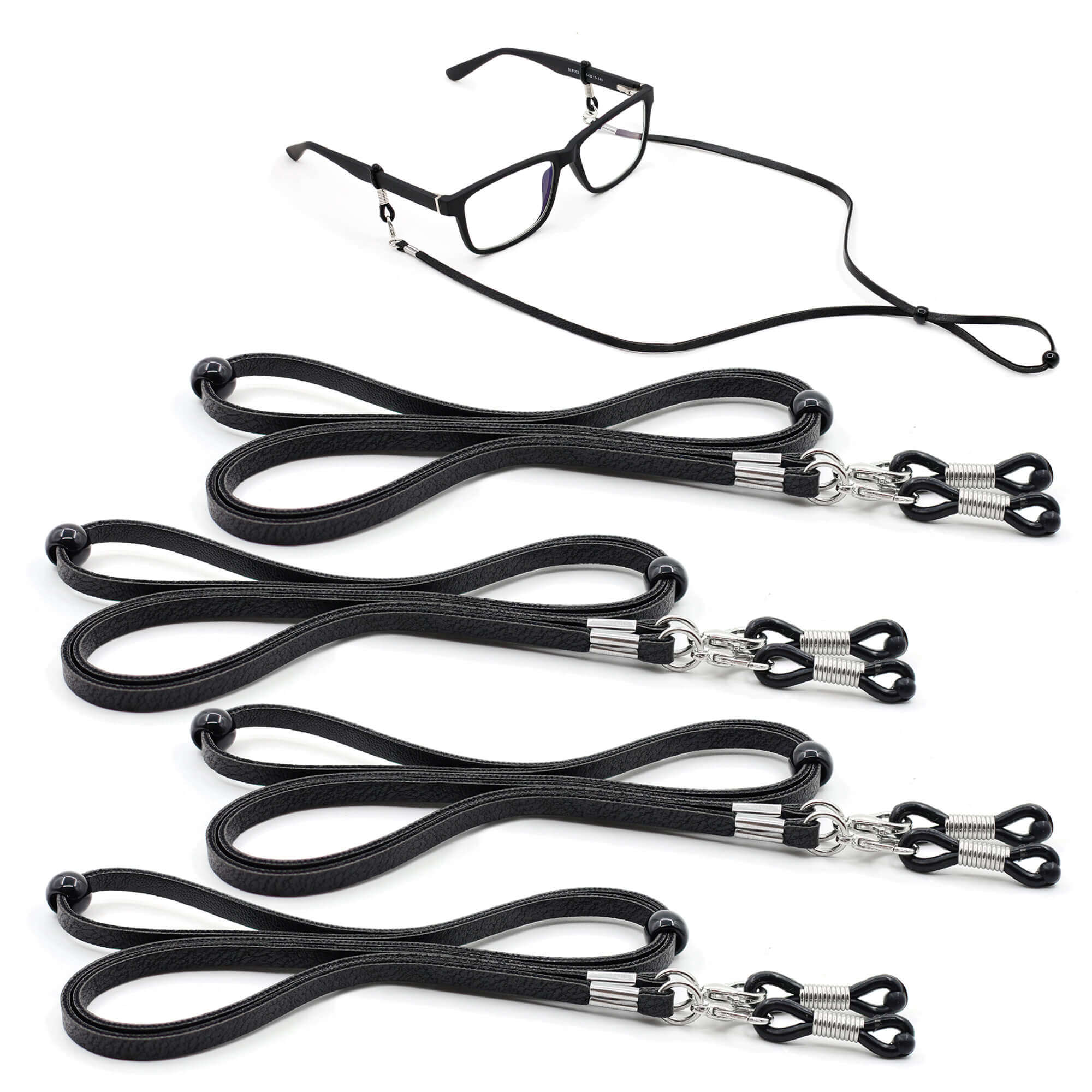 SIGONNA Eyeglass Strap Holders - Premium ECO Leather Eye Glass String Strap  - Eyeglass Chain for Women Men - Eye Glass Accessory Chain Around Neck - 4